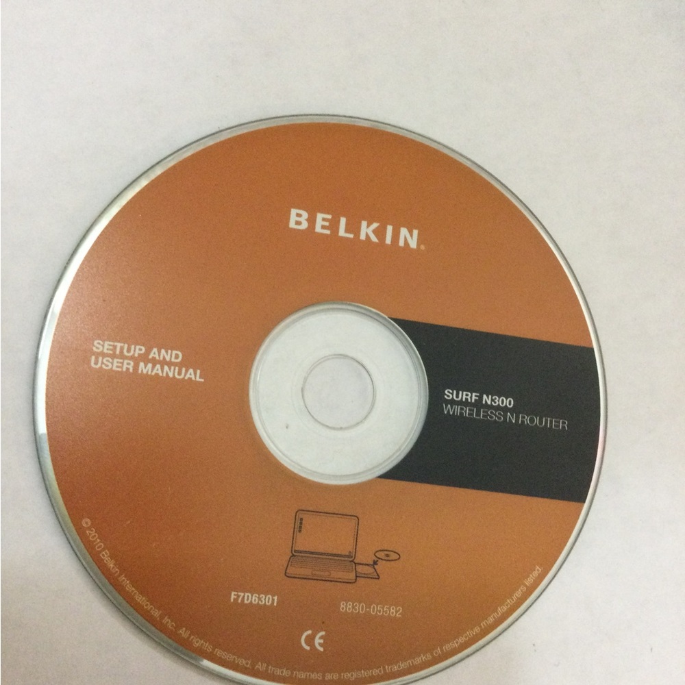 SURF N300 WIRELESS ROUTER SETUP AND USER MANUAL CD BELKIN